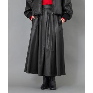 スカート 「CAST COLON」タックギャザーサテンスカート