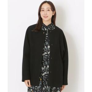 ノーカラーコート コート ウールノーカラーコート レディース