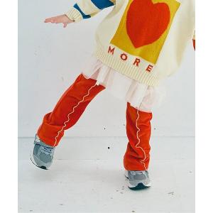 パンツ 「ジュニア対応」配色メロウストレッチニットコールパンツ キッズ 子供服 男の子 女の子｜ZOZOTOWN Yahoo!店