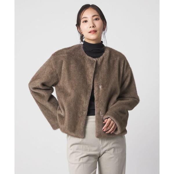 ブルゾン アウター フェイクファー ノーカラーブルゾン 「A DAY IN THE LIFE」 レデ...