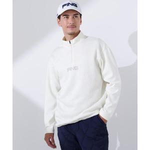 「PING APPAREL」PINGキルトジャガード/全方向ストレッチダンボールニットハーフジップカットソー「NATIVE」 (MENS) メンズ