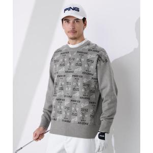 セーター ニット 「PING APPAREL」ジャカードクルーネックニットプルオーバー 「NATIVE」 (MENS) メンズ