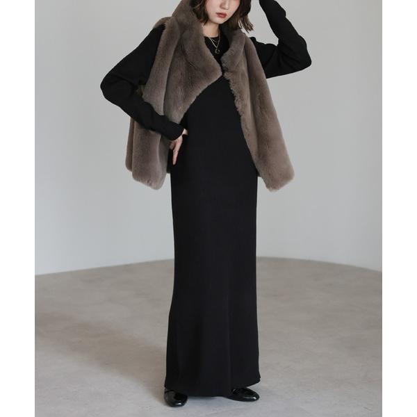 ワンピース 前後2WAYリブニットワンピース