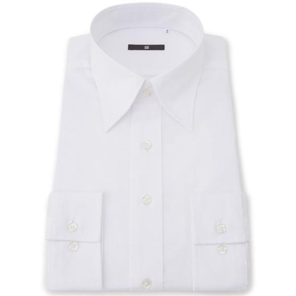 フォーマル シャツ 「形態安定」「長袖」「BLACK LINE」ロングポイントカラーワイシャツ メン...