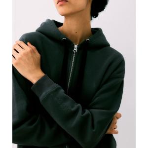 パーカー 袖ロゴ刺繍ジップパーカー レディース