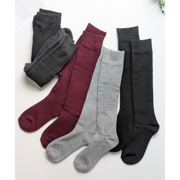 靴下 「5足セット」温暖 ハイソックス パイル編み レディース