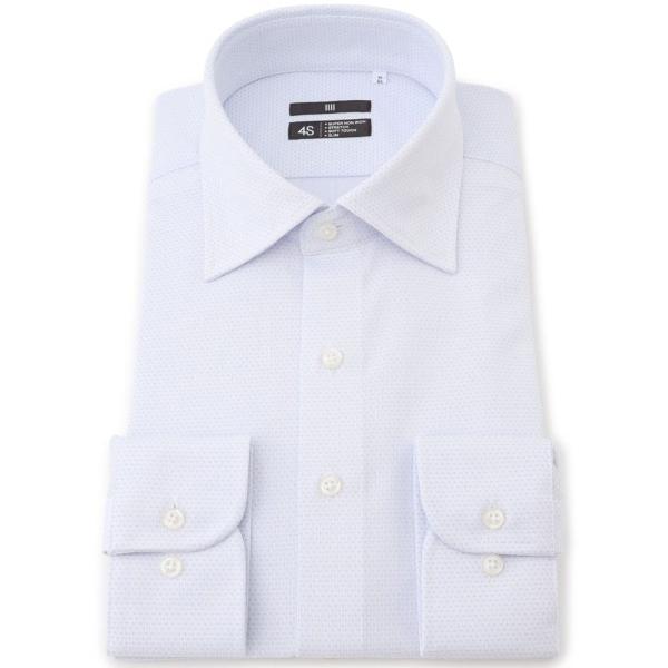 フォーマル シャツ 「スーパーノンアイロン・ストレッチ・速乾」「長袖」「BLACK LINE」ワイド...