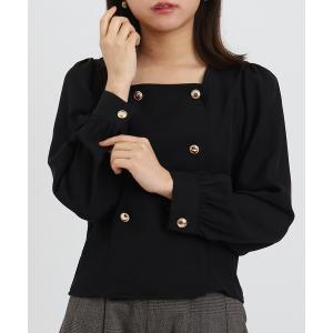 ブラウス シャツ ダブルブレストブラウス(長袖) レディース