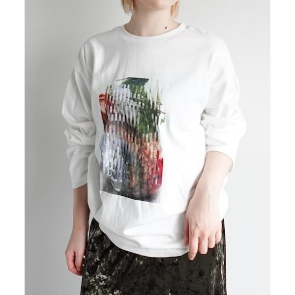 tシャツ Flower Photo Long Tee/フラワーフォトロングティーシャツ レディース
