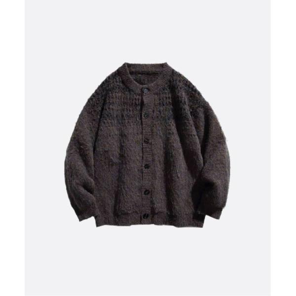 カーディガン Texture Mohair Jeresy Cardigan メンズ