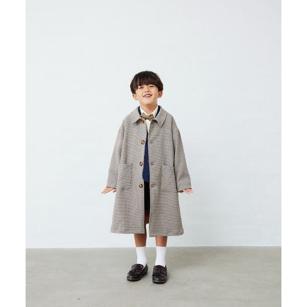 ステンカラーコート コート 千鳥柄ロングコート キッズ 子供服 男の子 女の子