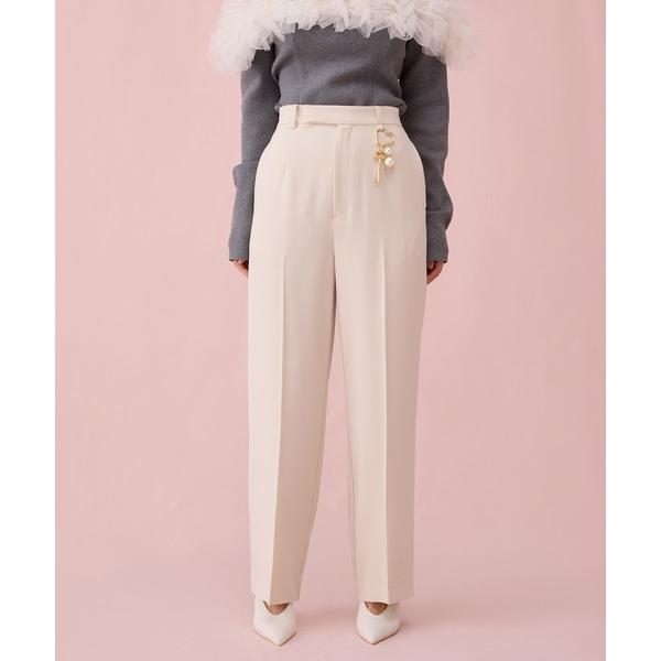 スラックス パンツ チャームSETセンタープレスパンツ レディース