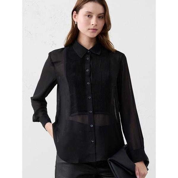 ブラウス シャツ BANANA REPUBLIC FACTORY STORE　　タキシードビブ ブラ...