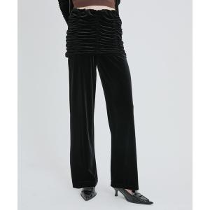 パンツ Velour Gather Layered Pants/ベロアギャザーレイヤードパンツ レディース