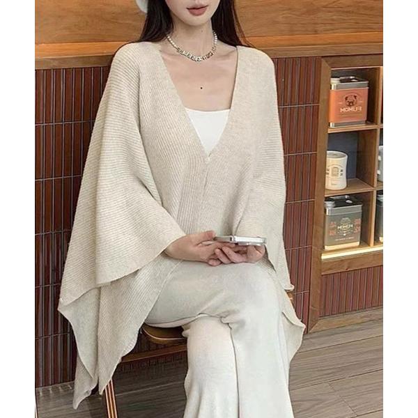 ニット セーター ニットショール ポンチョカーディガン秋冬 レディース