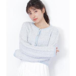ニット セーター ラメツイードニットカーディガン レディース