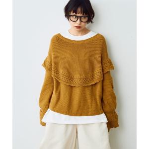 ニット セーター ラウンドフリルショートニット レディース