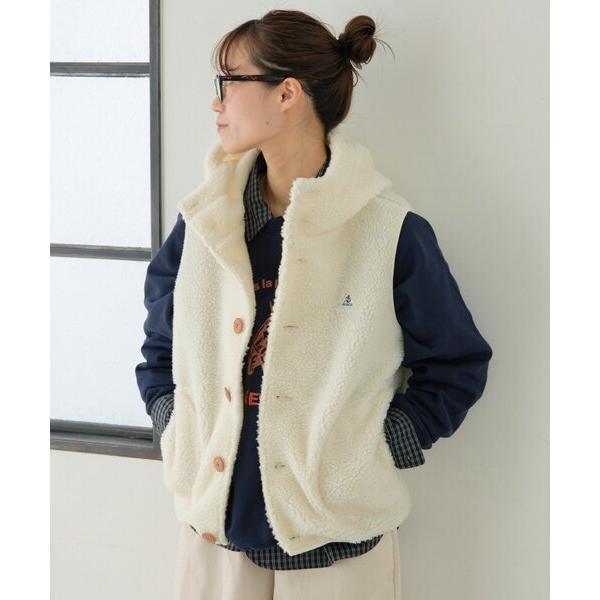 ベスト ジレ 「GEVACO」ボアフリースフードベスト レディース メンズ