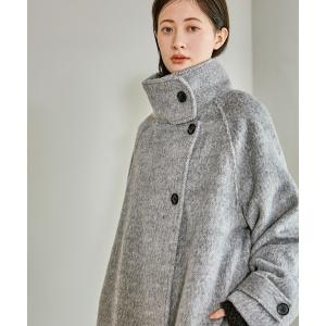 ステンカラーコート コート シャギースタンドミドルコート / 496598 レディース
