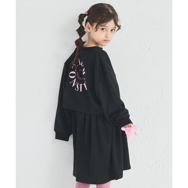 セットアップ 「まいにちスウェット」セットアップ風 カラフルロゴ 裏毛 ワンピース キッズ 子供服 ...
