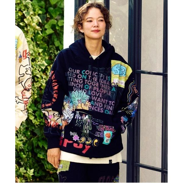 パーカー 空紡糸裏毛 落描きMIX ヘムスピンドルBOXフーディー メンズ レディース