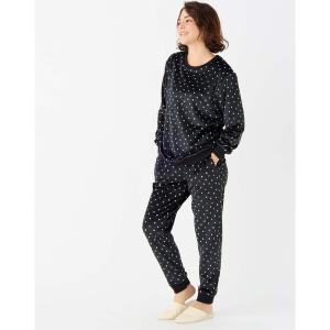 ルームウェア 部屋着 キッドブルー -２５ストレッチシャギードット -フルレングスボトムス -KUCP533 -kidblue レディース