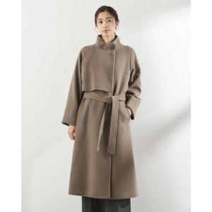 コート チェスターコート スタンドカラーアシンメトリーコート レディース