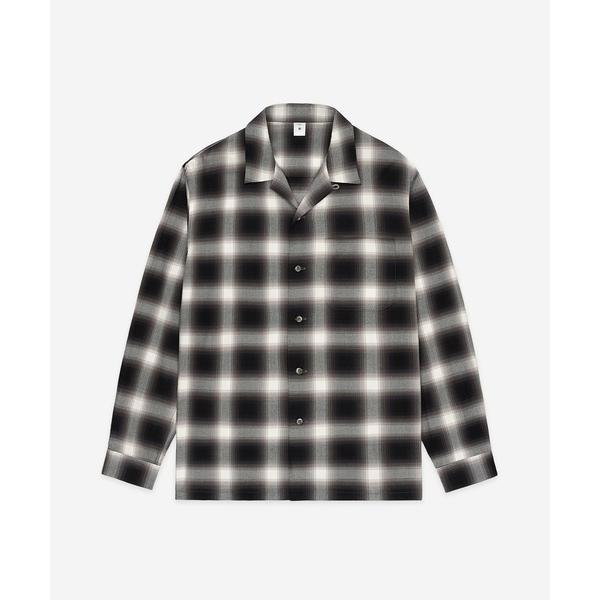 シャツ Open Collar Shirt/ Ombre Check Rayon Gabardine...