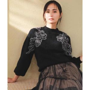 ニット セーター ビジュー刺繍ニット レディース