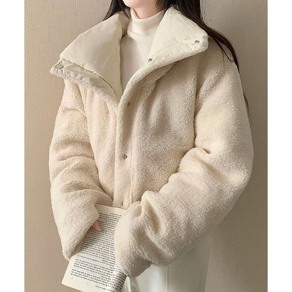 ダウンコート ダウンジャケット 「25年秋冬新作」「リバーシブル」ショート丈中綿ボアジャケット　軽量...