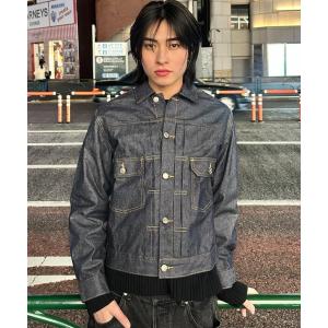 「INTER FACTORY」 デニムジャケット LARGE インディゴブルー メンズ