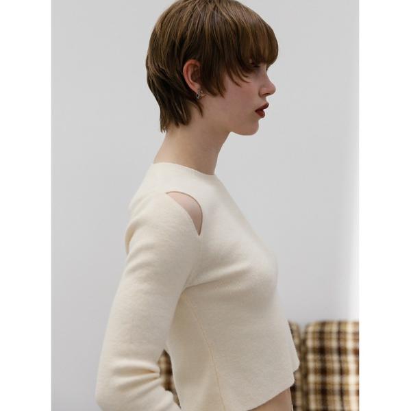 ニット セーター cropped slit knit レディース