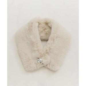 スカーフ バンダナ 「NARACAMICIE」リサイクルエコファー パール付マグネットティペット レディース