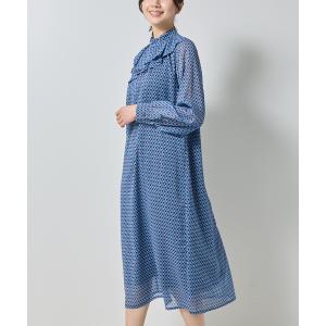 ワンピース 「NARACAMICIE」小紋幾何フリルワンピース