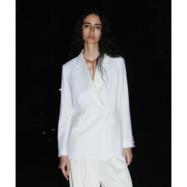 ジャケット テーラードジャケット ウールサキソニーフラップポケットジャケット レディース