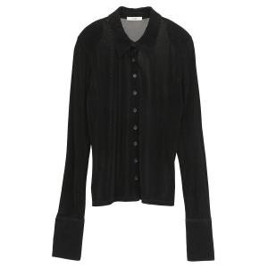 tシャツ 「CLANE/クラネ」TULLE FLOCKY POLO SHIRTS/チュールフロッキーポロシャツ/カットソー レディース