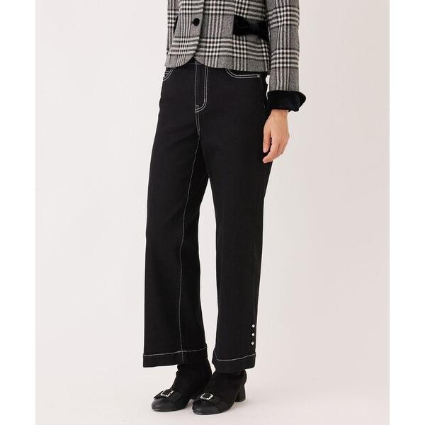 ジーンズ デニム デニムパンツ ブラック ワイドデニム レディース