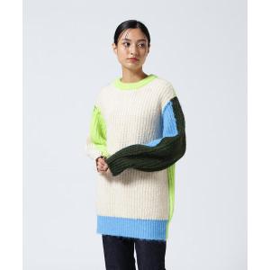 ニット セーター AULA AILA/アウラアイラ/2WAY COLOR BLOCK PULL KNIT レディース