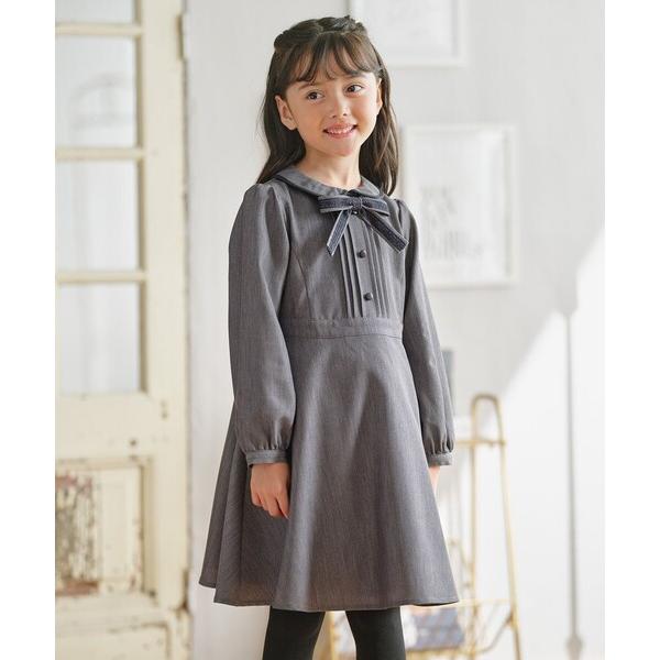 ドレス 発表会 卒園式 入学式 「110-140cm」 クラシカルグレーワンピース キッズ 子供服