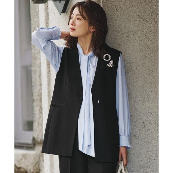 コート アウター トリアセダブルジョーゼット ジレ レディース