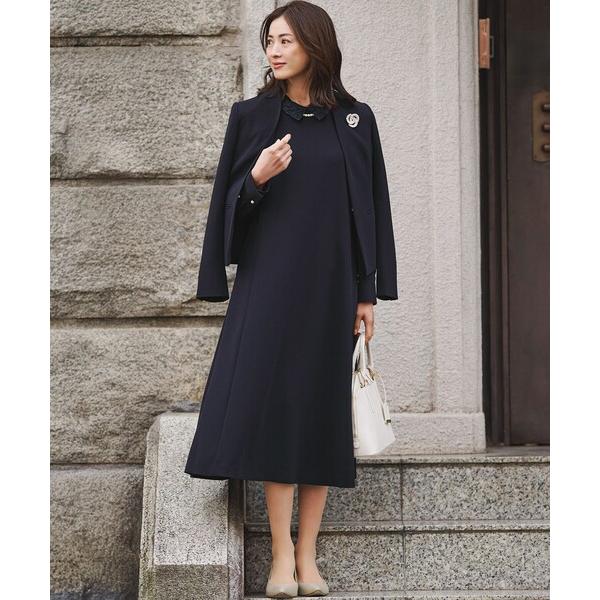 ワンピース トリアセダブルジョーゼット 襟付き ワンピース