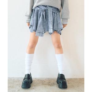 パンツ 「LTXC」腰巻き風デニムキュロット キッズ 子供服 女の子