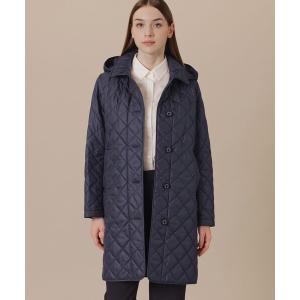 コート アウター キルティングタフタフーデットコート レディース