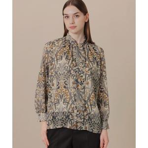 ブラウス シャツ ボタニカルウォールプリントブラウス レディース