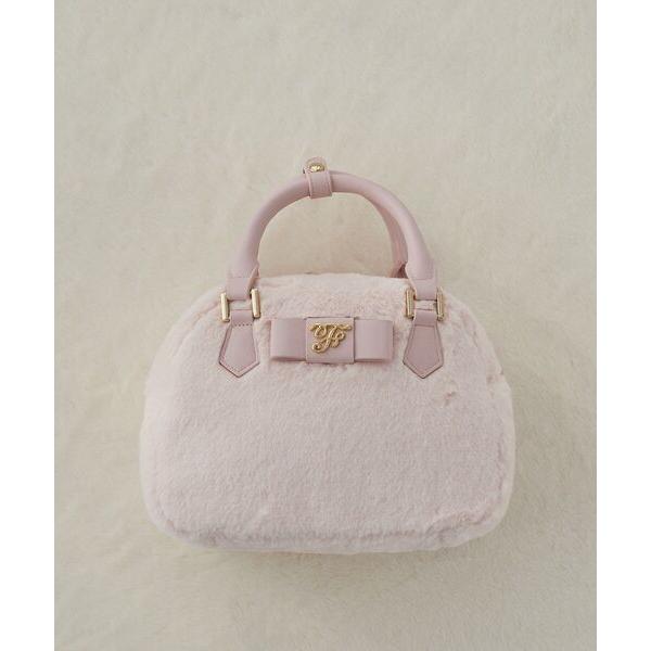 ハンドバッグ フェイクファーラウンドバッグ