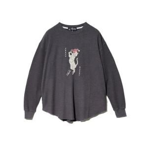 tシャツ CUBE SUGAR/キューブシュガー　CVCワッフルボール ウォッシュトランプ柄PO レディース