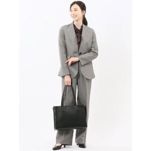 セットアップ 「ストレッチ ウォッシャブル」タカキューレディース ノーカラージャケット＋セミワイドパンツ レディース