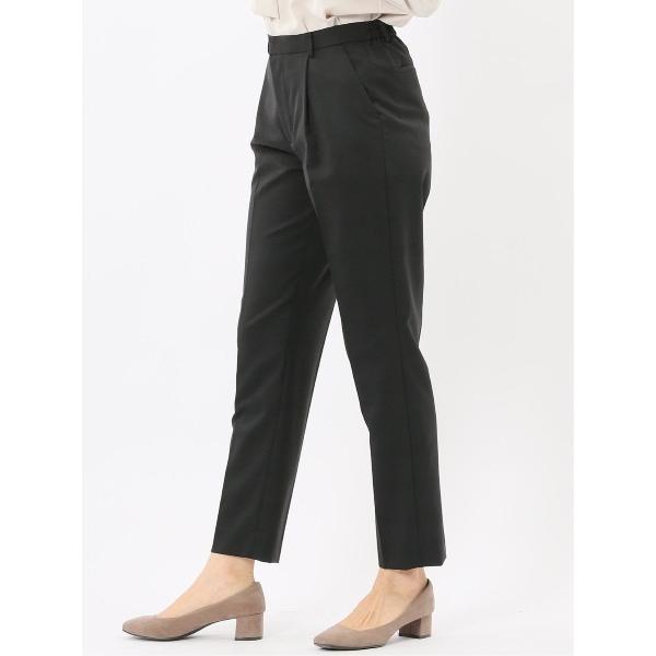 スラックス パンツ 「ストレッチ ウォッシャブル」タカキューレディース ウール混 タックパンツ(セッ...