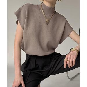 「AMOUR BOX」 半袖ニット FREE クリーム レディース