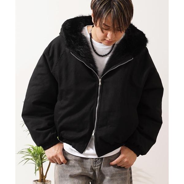 ブルゾン アウター ファー使い クロップド フードブルゾン / Fur-Trimmed Croppe...